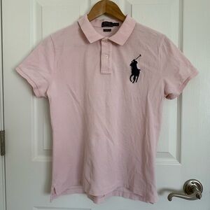 Women’s Ralph Lauren Polo Skinny Fit Big Pony Pink Shirt Size L